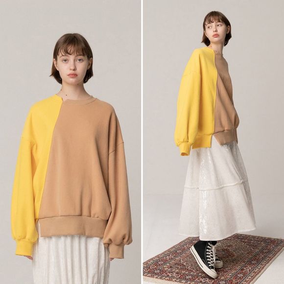 rocket x lunch Tops - Rocket x Lunch Diagonal Color Block Sweatshirt Size Small